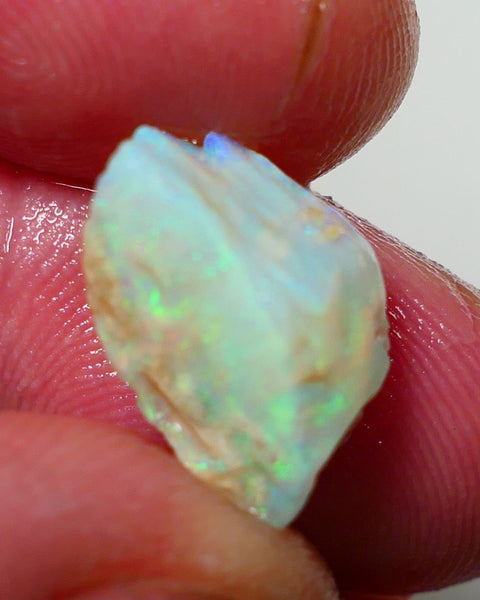 Lightning Ridge Rough Opal 7.50cts Crystal Seam rough with Gorgeous Multicolours to explore 16x9x8mm NS302