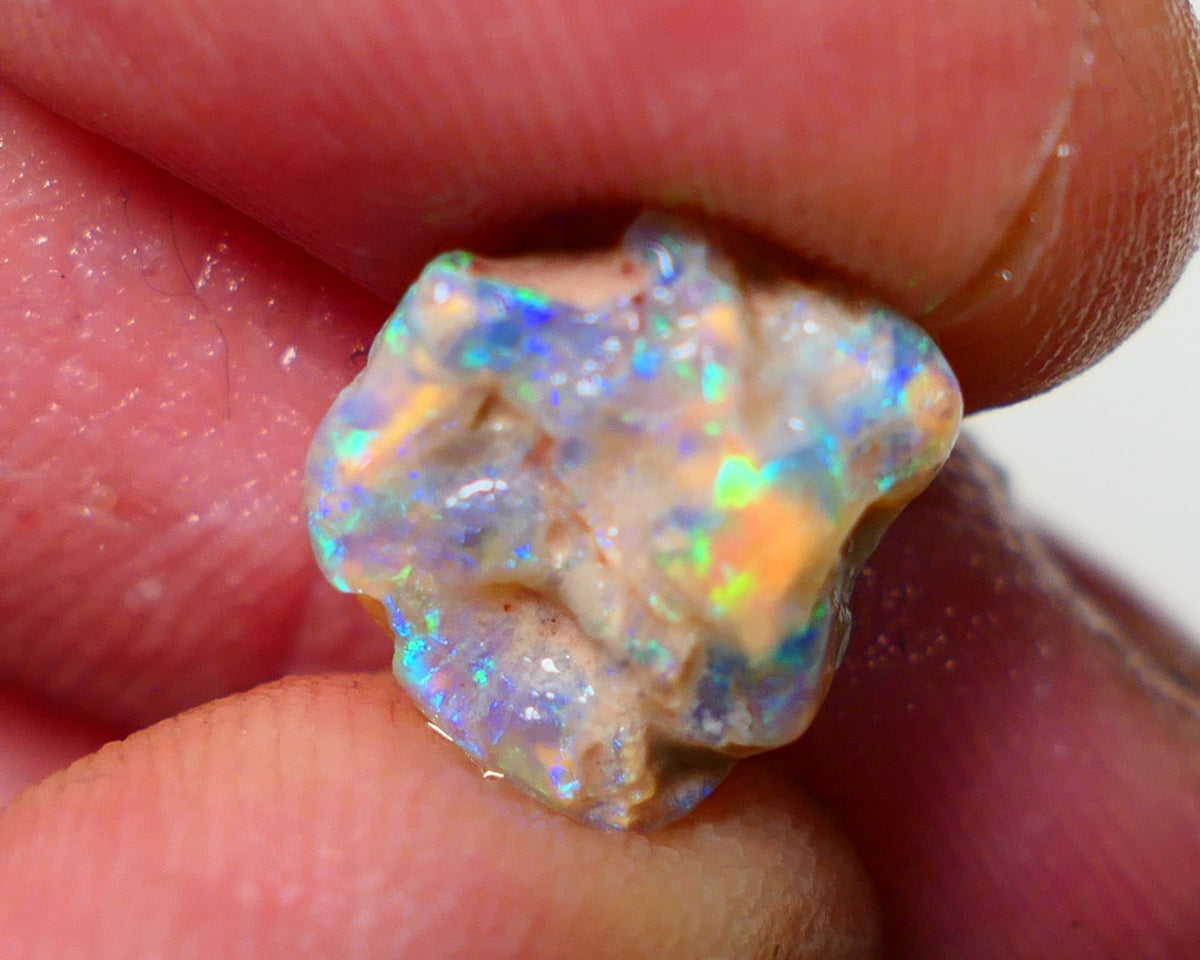 Lightning Ridge Rough Opal 3.70cts Dark Crystal Base Gamble Knobby formation Gorgeous Multifires 12x10x3mm NS300