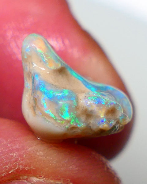 Lightning Ridge Rough Opal 6.00cts Crystal Base Gamble Knobby formation Gorgeous Green/Blues 13x12x7mm NS307