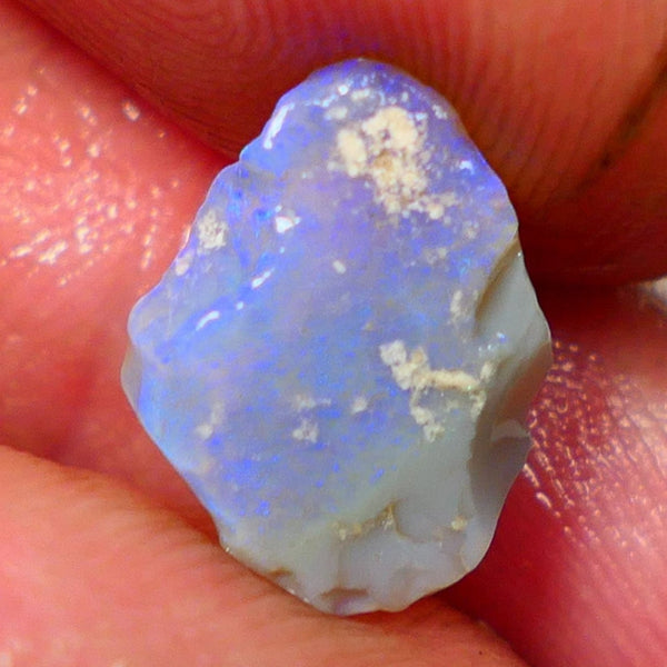 Lightning Ridge Rough Opal 2.25cts Dark Base Seam Bright  Blue Bar 12x10x3mm NS340