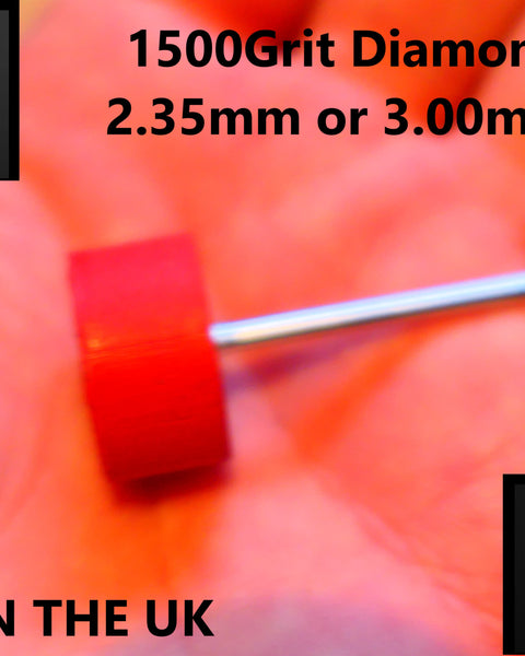 PULSAR DIAMOND® Mk2 Little Ripper™ Hub Drive Diamond Resin Wheels SINGLE 1500Grit RED IN STOCK READY TO SHIP 2.35mm or 3mm mandrels 20x10mm Soft-Touch Resin Lapidary Burr For Rotary Tools carving Polishing Grinding