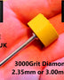 PULSAR DIAMOND® Mk2 Little Ripper™ Hub Drive Diamond Resin Wheels SINGLE 3000Grit YELLOW IN STOCK READY TO SHIP 2.35mm or 3mm mandrels 20x10mm Soft-Touch Resin Lapidary Burr For Rotary Tools carving Polishing Grinding