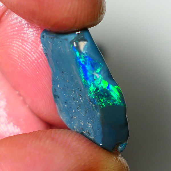 Lightning Ridge Rough Rub Opal 10.00cts Black Base Seam Bright  Gorgeous exposed Vibrant Multifires 23x14x4mm NS351