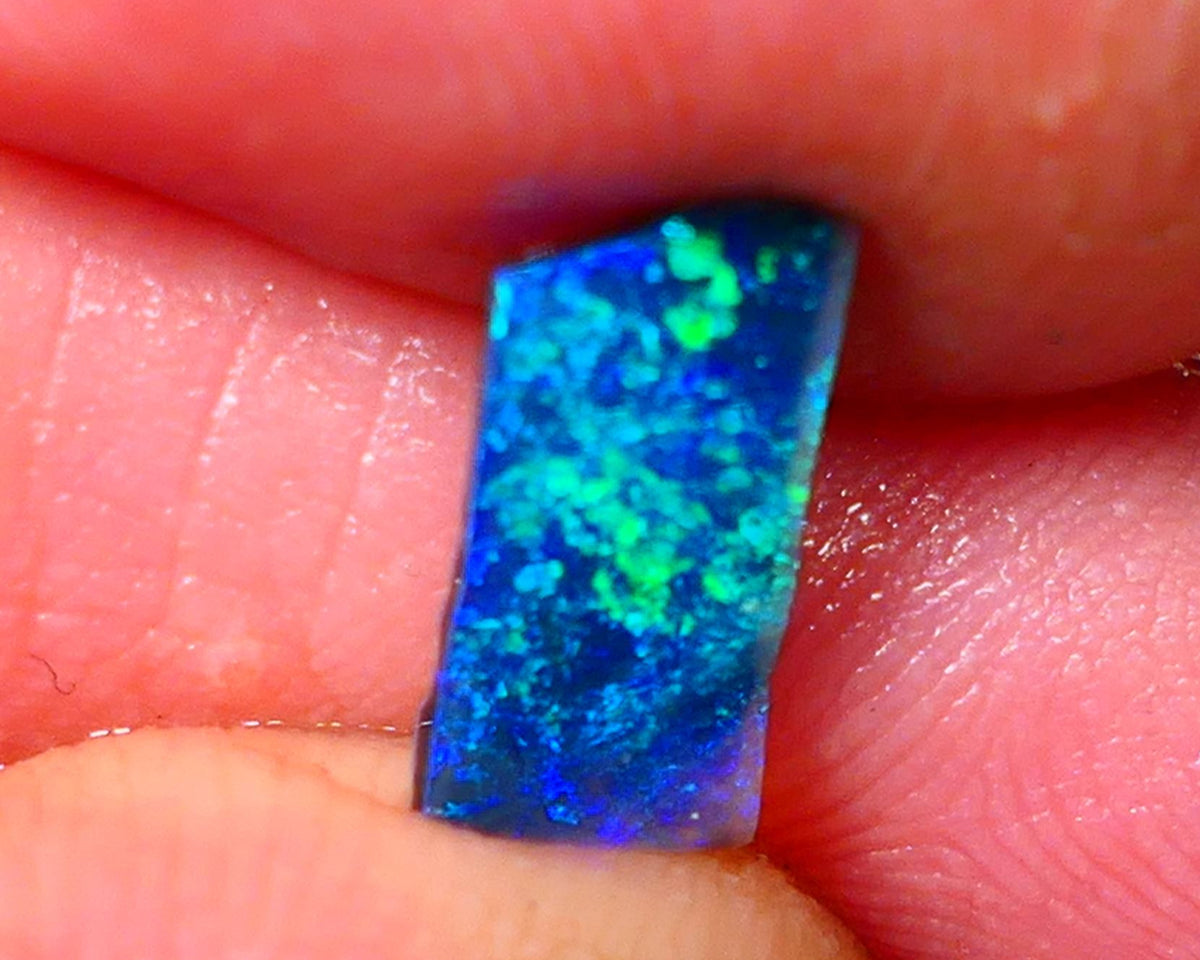 THANK U  AUCTION Gorgeous L/Ridge Black opal rub/rough/preform 0.60cts Suitable for inlay or backing Stunning Greens & blues 11x5x1.6mm NS354