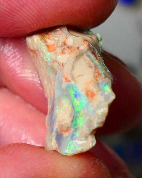 Lightning Ridge Seam opal formation rough showing nice bright Multi colours 11.00cts 23x15x7mm  ALP110