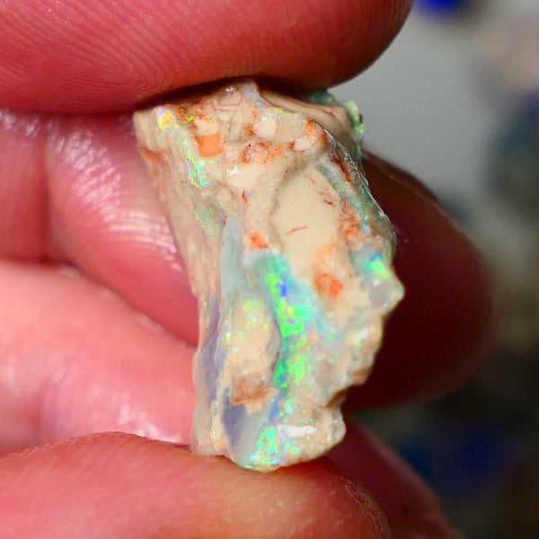 Lightning Ridge Seam opal formation rough showing nice bright Multi colours 11.00cts 23x15x7mm  ALP110