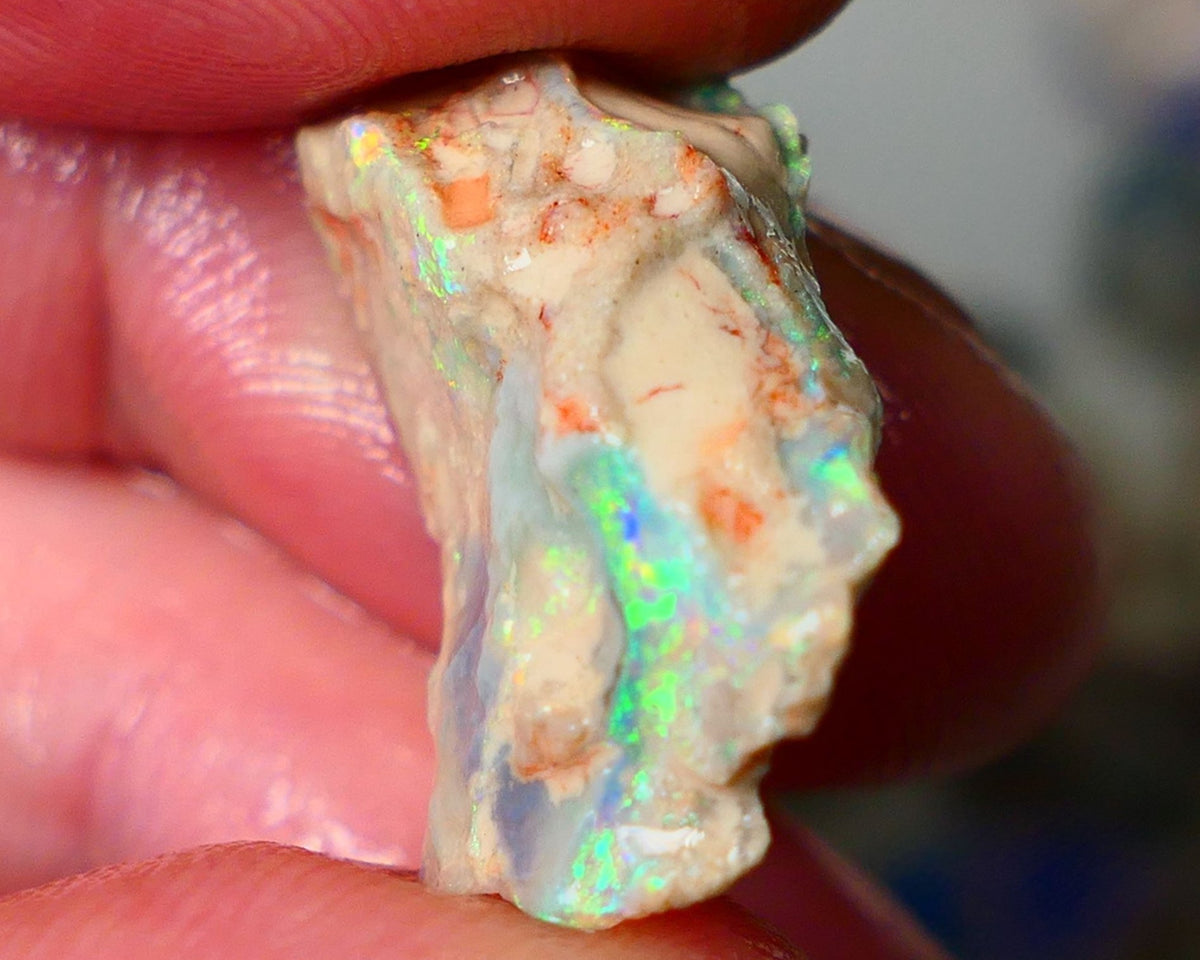 Lightning Ridge Seam opal formation rough showing nice bright Multi colours 11.00cts 23x15x7mm  ALP110