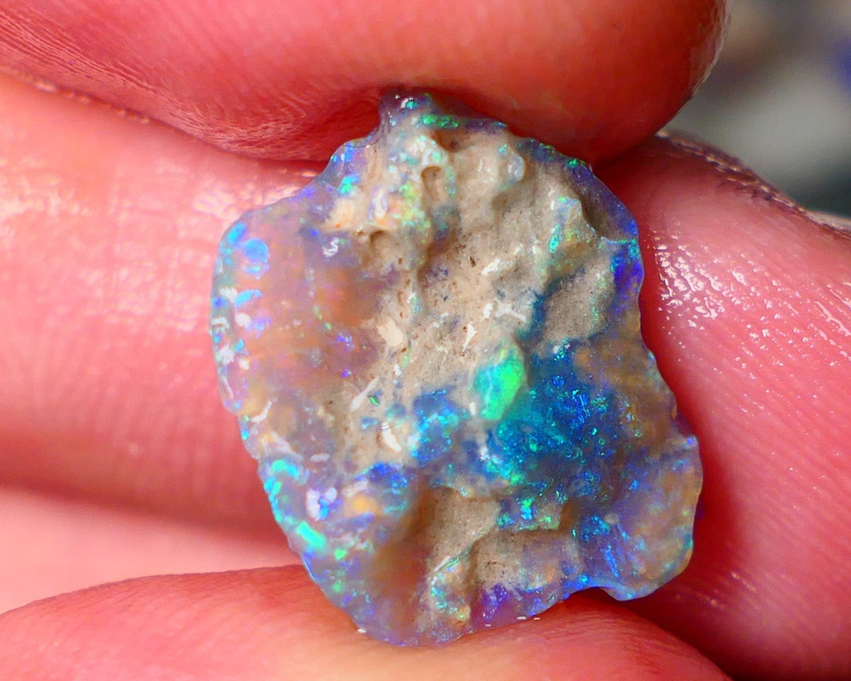 Lightning Ridge Knobby opal rough showing nice bright colours details to come 5.00cts 17x13x4mm ALP104