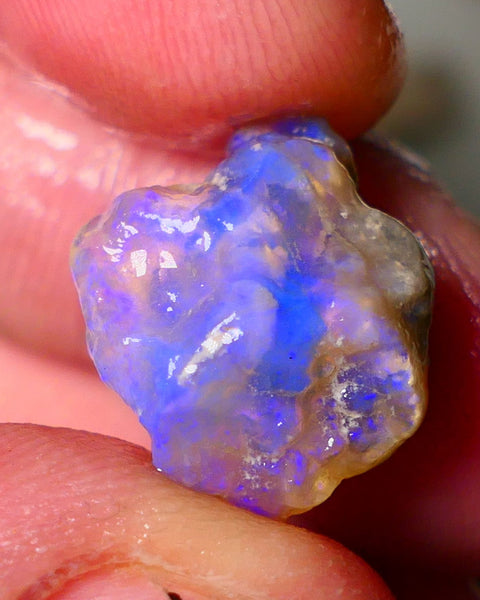 Lightning Ridge Dark Crystal Knobby opal formation rough showing nice bright blue colours 12.50cts 18x14x10mm ALP123