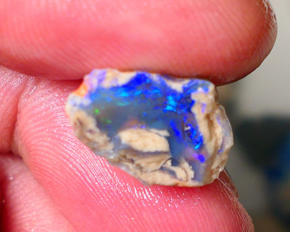 Lightning Ridge Knobby opal formation rough showing nice bright blue colours 7.25cts 16x10x9mm ALP122