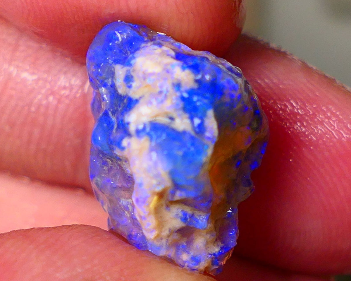 Lightning Ridge Knobby opal rough showing nice bright Deep blue colours 13.00cts 19x1x11mm ALP121