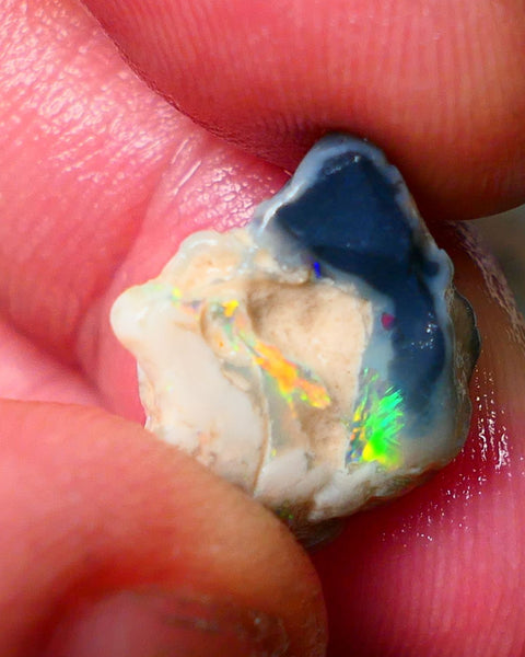 Lightning Ridge Gamble knobby opal rough very Vibrant bright multi colours 17x14x9mm ALP129