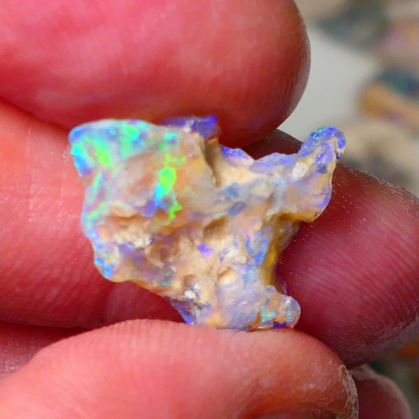 Lightning Ridge Gamble Crystal opal rough 4.50cts showing nice bright colours 19x16x4mm ALP137