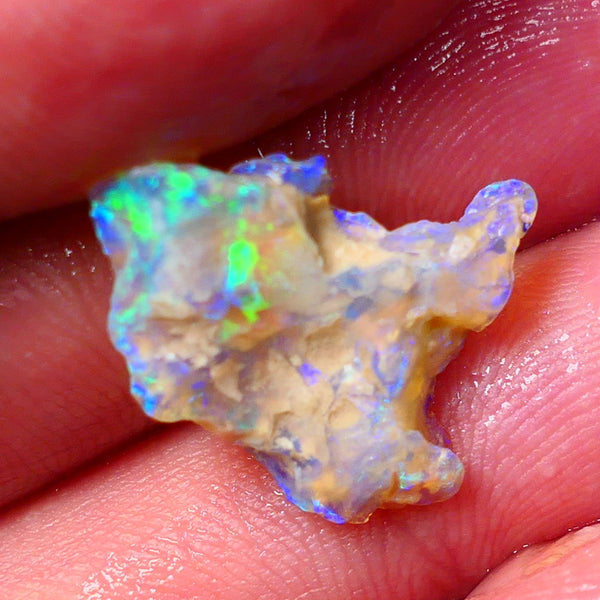 Lightning Ridge Gamble Crystal opal rough 4.50cts showing nice bright colours 19x16x4mm ALP137