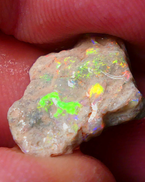 Lightning Ridge Gamble knobby opal formation rough showing Vibrant bright Multi colours 17x12x7mm AL139