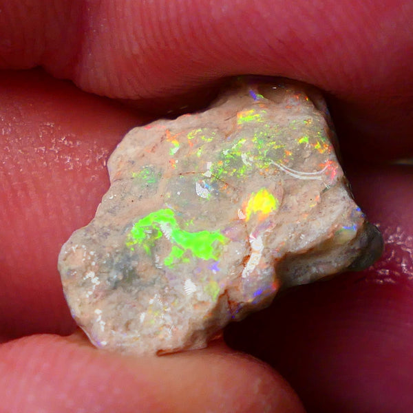 Lightning Ridge Gamble knobby opal formation rough showing Vibrant bright Multi colours 17x12x7mm AL139