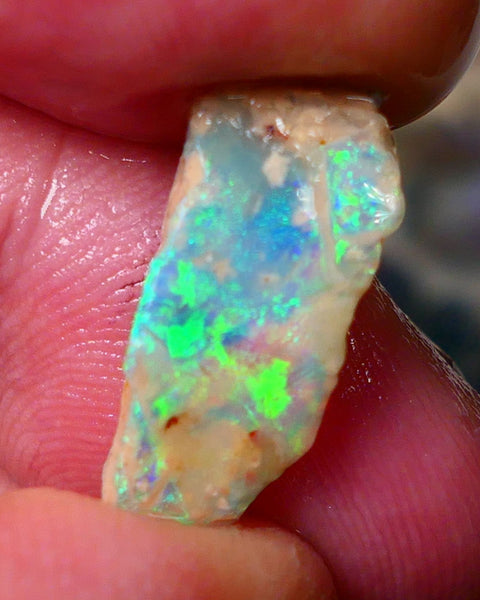 Lightning Ridge Gamble Crystal opal rough 4.7cts  showing nice bright Multi colours 20x8x5mm ALP140