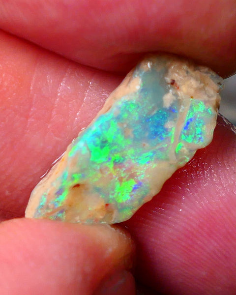 Lightning Ridge Gamble Crystal opal rough 4.7cts  showing nice bright Multi colours 20x8x5mm ALP140