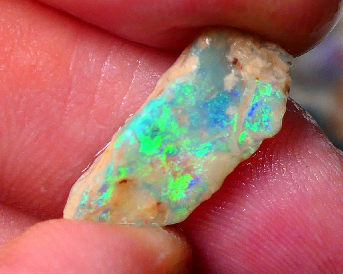 Lightning Ridge Gamble Crystal opal rough 4.7cts  showing nice bright Multi colours 20x8x5mm ALP140