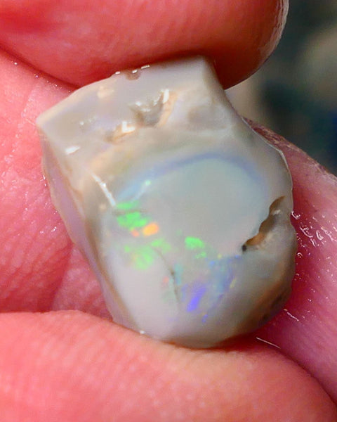 Lightning Ridge Gamble opal rough rub 7.50cts showing nice bright Multi colours 15x12x7mm ALP143