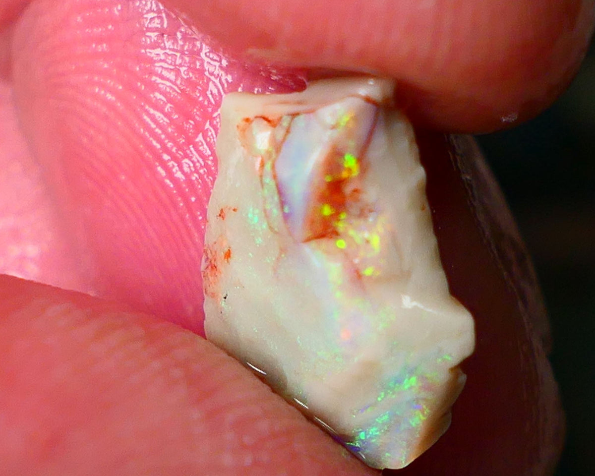 Lightning Ridge Seam opal rough 3.15cts Gorgeous Vibrant & Super bright Multifires 13x10x4mm ALP150