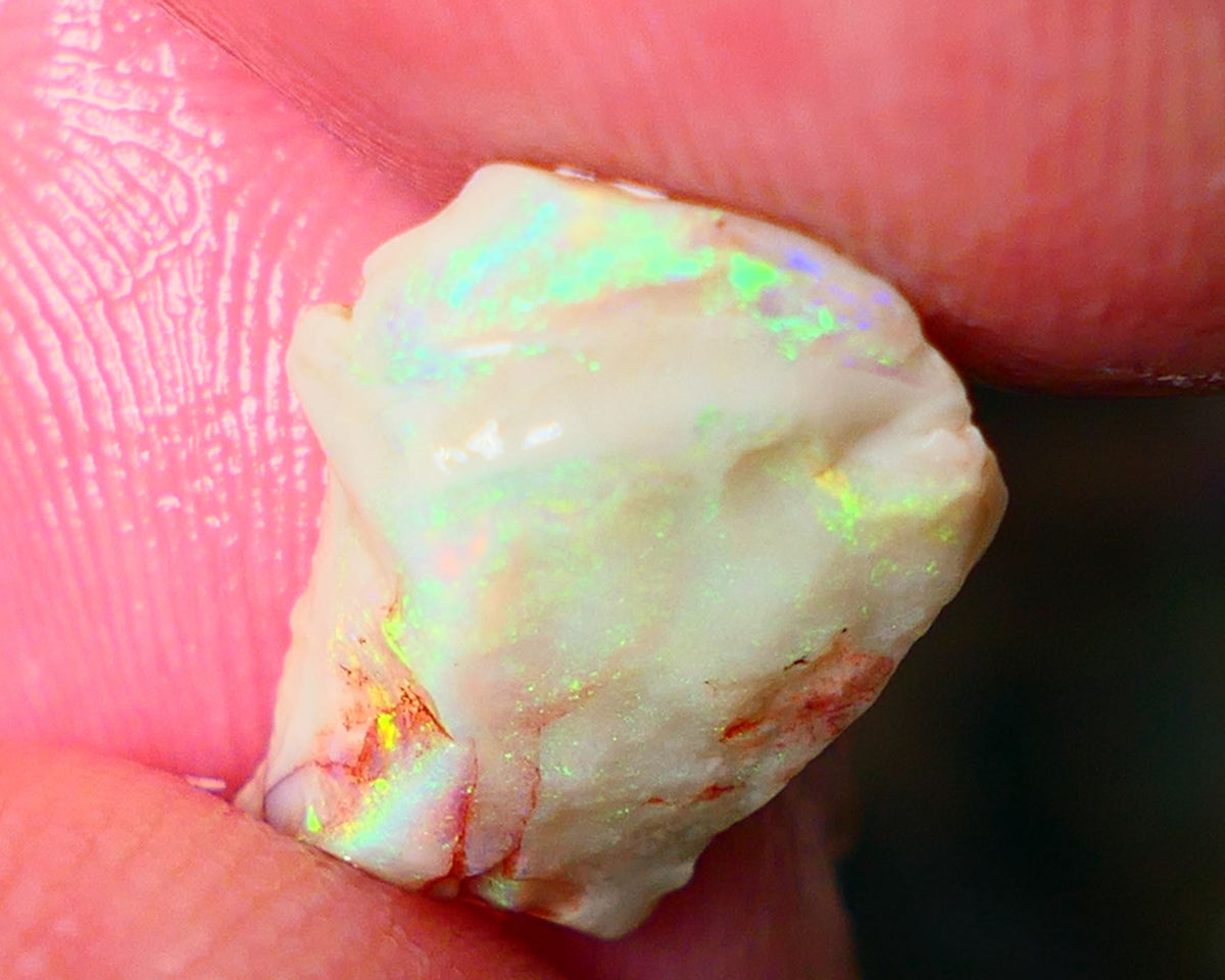 Lightning Ridge Seam opal rough 3.15cts Gorgeous Vibrant & Super bright Multifires 13x10x4mm ALP150