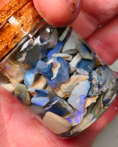 Lightning Ridge Rough Opal 150cts Mixed Potch & colours  15mm to chip size range Auction34(jar3)