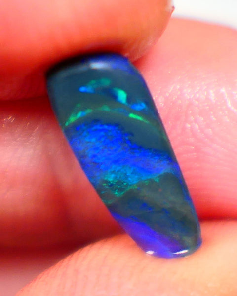 XMAS THANK U AUCTION7  MULGA Black opal rub/rough/preform 1.75cts Stunning Blue and Green Fires finish this Gem 15x5x2.5mm Auction37