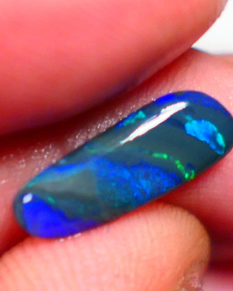 XMAS THANK U AUCTION7  MULGA Black opal rub/rough/preform 1.75cts Stunning Blue and Green Fires finish this Gem 15x5x2.5mm Auction37