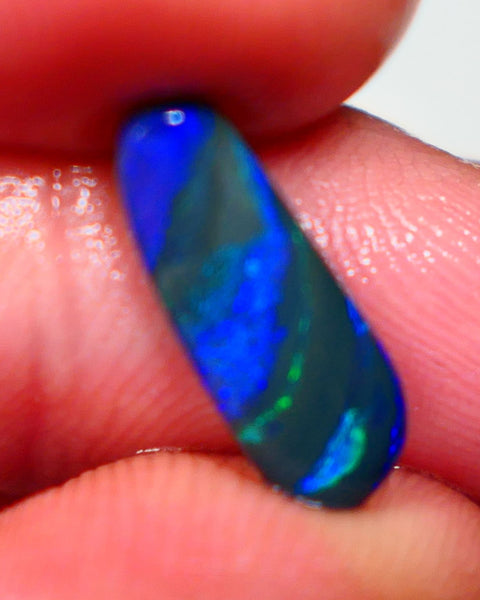 XMAS THANK U AUCTION7  MULGA Black opal rub/rough/preform 1.75cts Stunning Blue and Green Fires finish this Gem 15x5x2.5mm Auction37