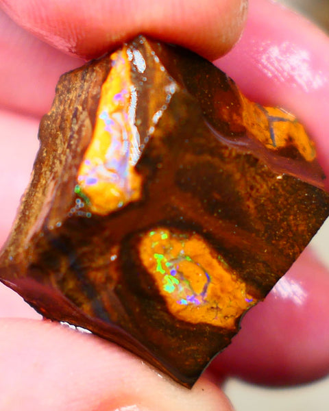 Winton Gem Boulder opal to cut 57.00cts Wonderful Bright & Vibrant Multifires showing on 4 sides time to take the cap off who wants it ? Auction91