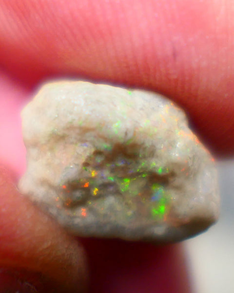 Lightning Ridge Crystal Knobby Rough Opal formation 5.75cts Small sized But Packing Bright Vibrant Multicolours sold as Gamble 14x11x9mm Auction99