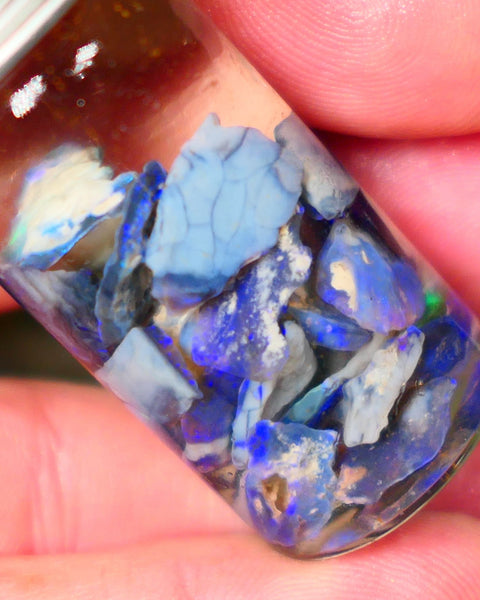 Lightning Ridge Black & Dark small colourful rough 35.00cts Mostly Blue Fires 12mm to chip size Auction114