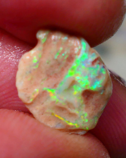 Lightning Ridge Rough Small knobby formation opal rough 3.25cts Bling Ding Dong Yellow dominant fires  popping 14x11x3mm Auction127