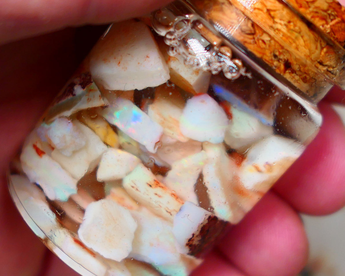 Coober Pedy Rough Opal 100cts Crystal/Light Potch & Colours to explore 12mm to chip size Auction140 (jar6) (jar not included)