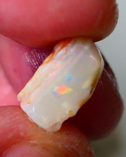 Mintabie Light Base Seam opal 5.75cts Multicolour fires showing  in the bar sold as gamble 13x10x8mm Auction195