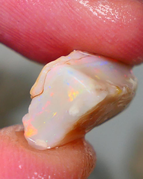 Mintabie Light Base Seam opal 5.75cts Multicolour fires showing  in the bar sold as gamble 13x10x8mm Auction195