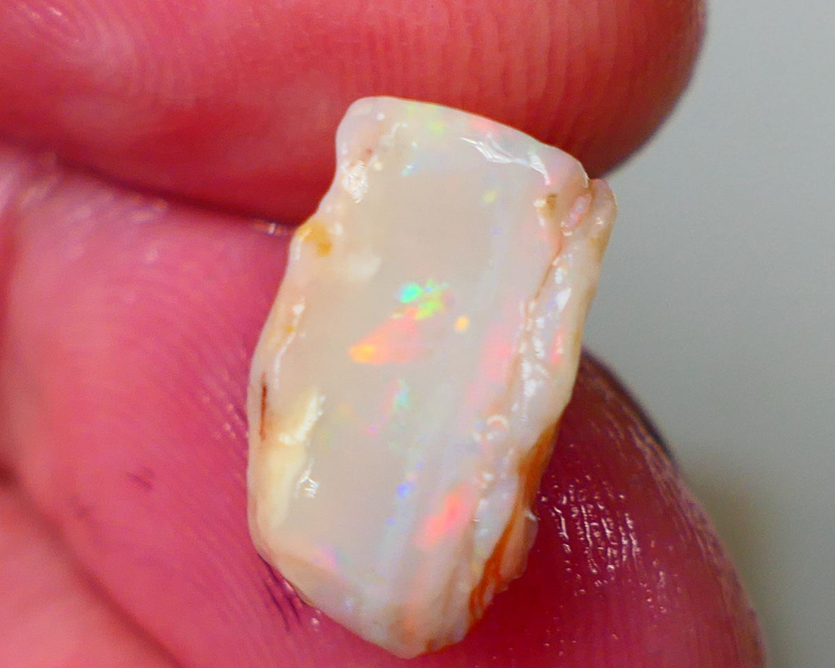 Mintabie Light Base Seam opal 5.75cts Multicolour fires showing  in the bar sold as gamble 13x10x8mm Auction195