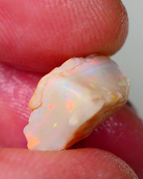 Mintabie Light Base Seam opal 5.75cts Multicolour fires showing  in the bar sold as gamble 13x10x8mm Auction195