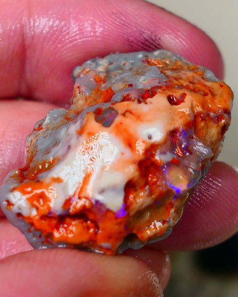 Lightning Ridge dark base knobby opal 29.00cts Showing hints of Bright Blue fires to gamble 29x20x10mm Auction177