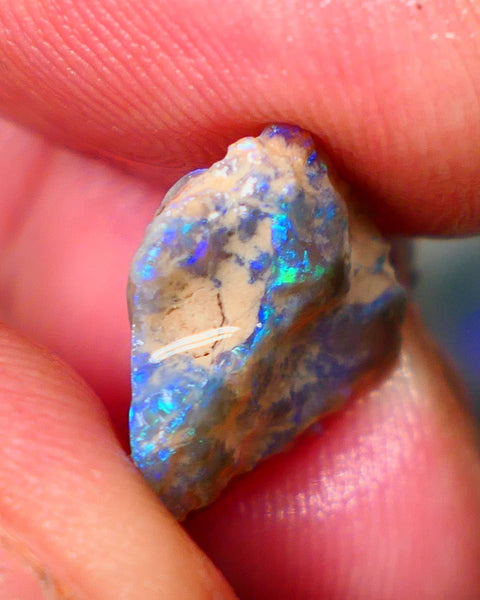 Lightning Ridge Dark Base Knobby opal rough Gamble 5.00cts Bright fires with gorgeous blue tones with flashes of greens 15x13x5mm GMB-009