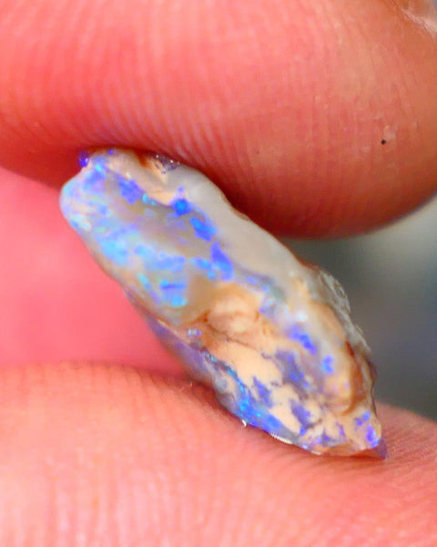 Lightning Ridge Dark Base Knobby opal rough Gamble 5.00cts Bright fires with gorgeous blue tones with flashes of greens 15x13x5mm GMB-009