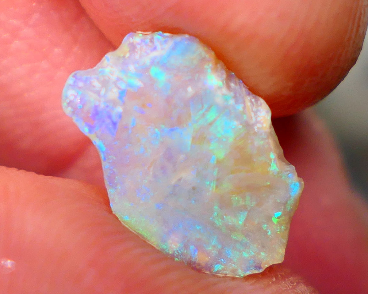 Lightning Ridge Crystal Seam opal rough 1.65cts Gorgeous pastel tones greens & blues to cut suit inlay 13x9x2mm GMB-003