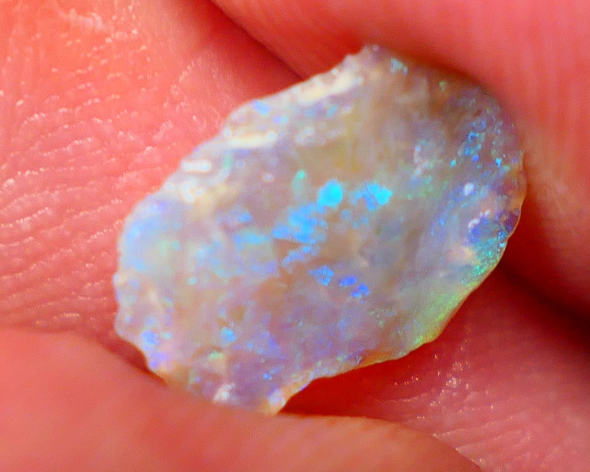 Lightning Ridge Crystal Seam opal rough 1.65cts Gorgeous pastel tones greens & blues to cut suit inlay 13x9x2mm GMB-003