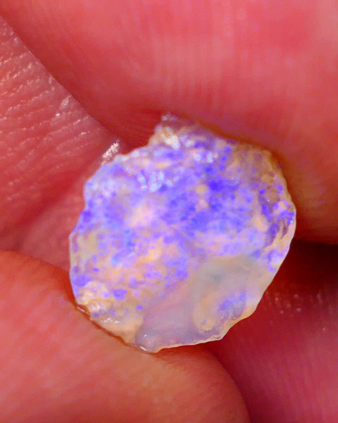 Lightning Ridge Thin Crystal Knobby opal rough 1.50cts Bright Light Blue fires 12x9x2mm GMB-058