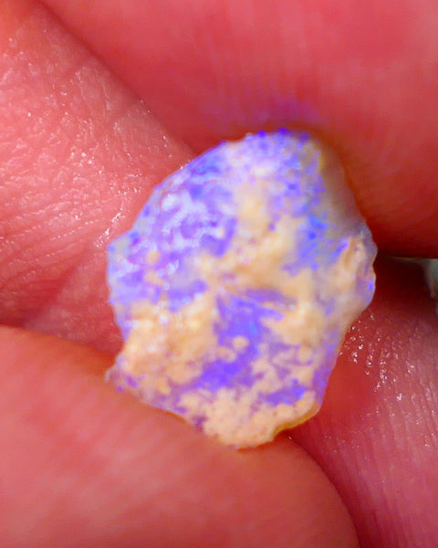 Lightning Ridge Thin Crystal Knobby opal rough 1.50cts Bright Light Blue fires 12x9x2mm GMB-058