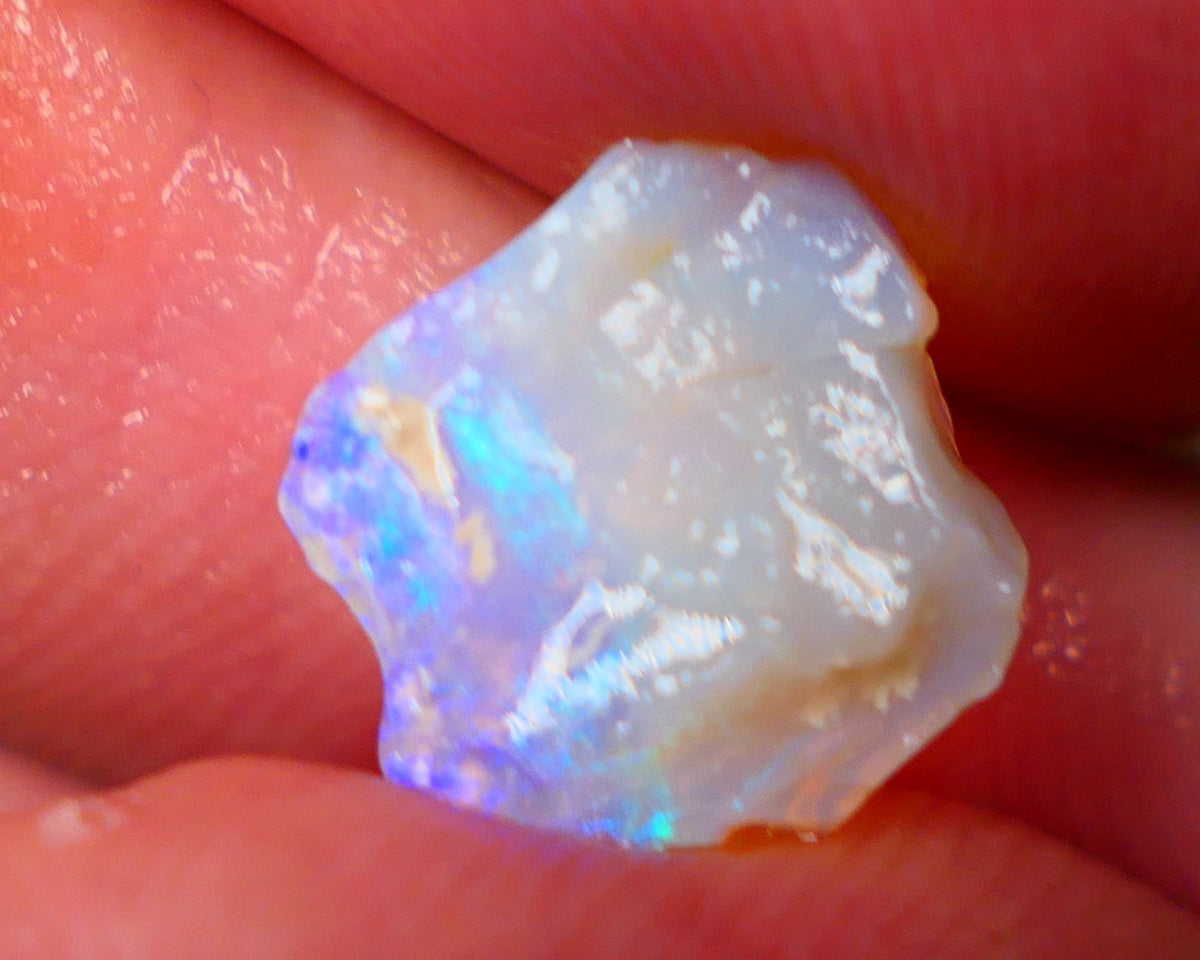 Lightning Ridge Crystal base thin Seam opal rough 2.00cts Stunning Pastel tones of Greens & Blues 11x10x3mm GMB-016