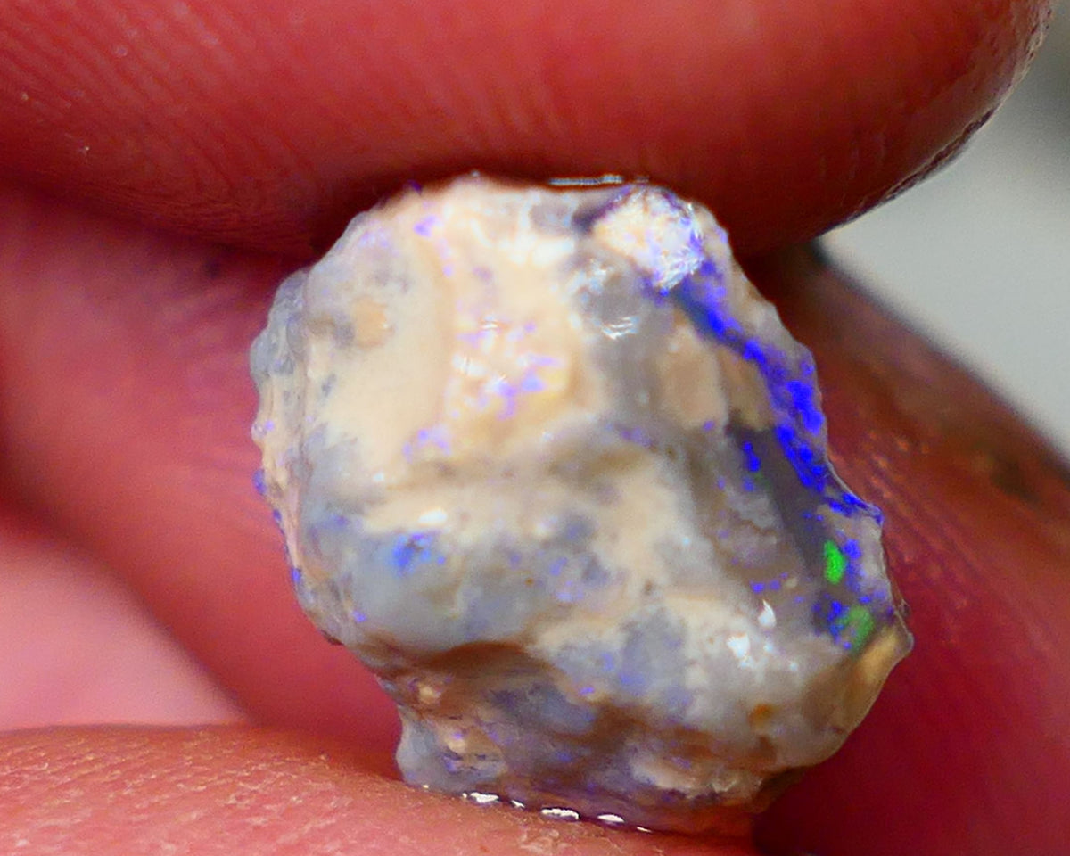 Lightning Ridge Crystal knobby opal rough 5.10cts Showing Bright Blues with some flashes of greens to gamble 14x11x8mm GMB-028