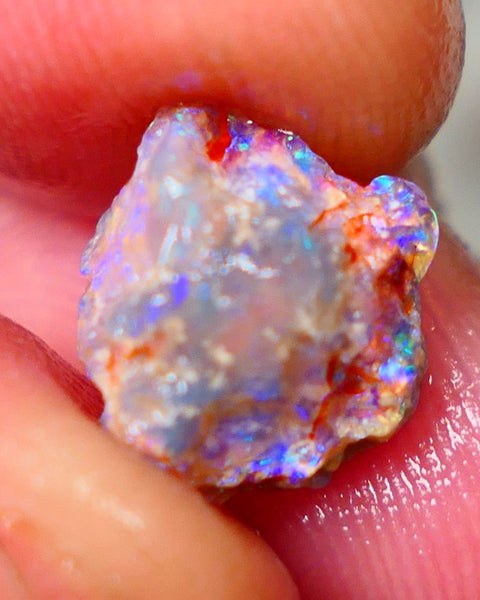 Lightning Ridge Untouched Dark base Crystal Pea Knobby opal rough 3.00cts Bright Blues showing to gamble 11x9x6mm GMB-018