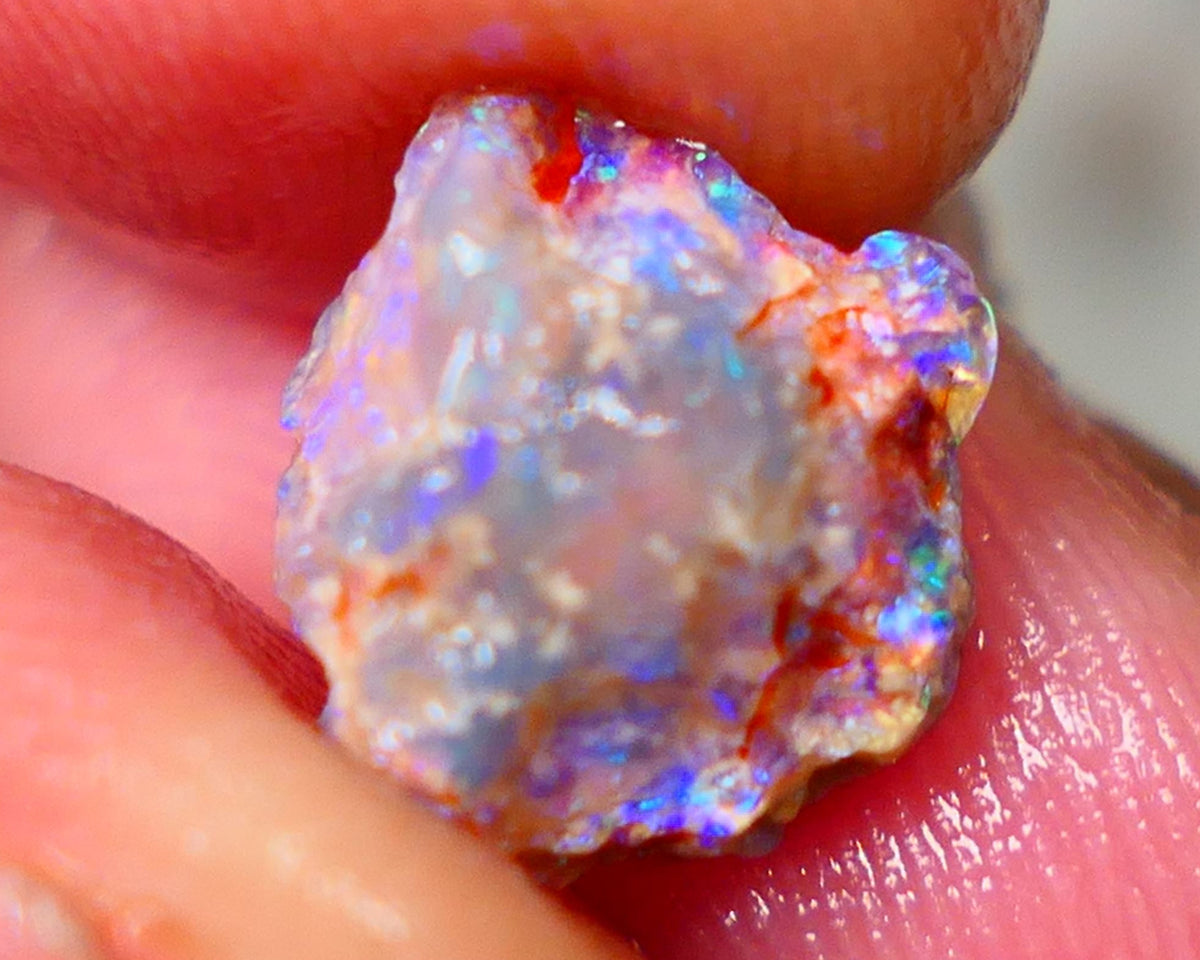 Lightning Ridge Untouched Dark base Crystal Pea Knobby opal rough 3.00cts Bright Blues showing to gamble 11x9x6mm GMB-018